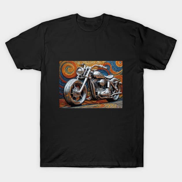 Metal Artistic Motorcycle - Van Gogh Style T-Shirt by ToochArt